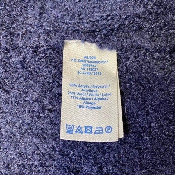 Boden Navy & Black Boucle Sweater Jacket Cozy Winter Casual Wear Size 10 - Picture 9 of 9